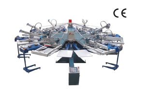 Machine de sérigraphie rotative automatique pour plastisol SPJ